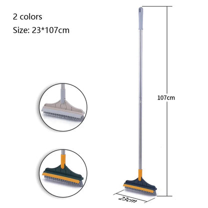 Long Handle Bathroom Floor Brush - Tile and Wall Cleaning Tool for Washroom and Toilet