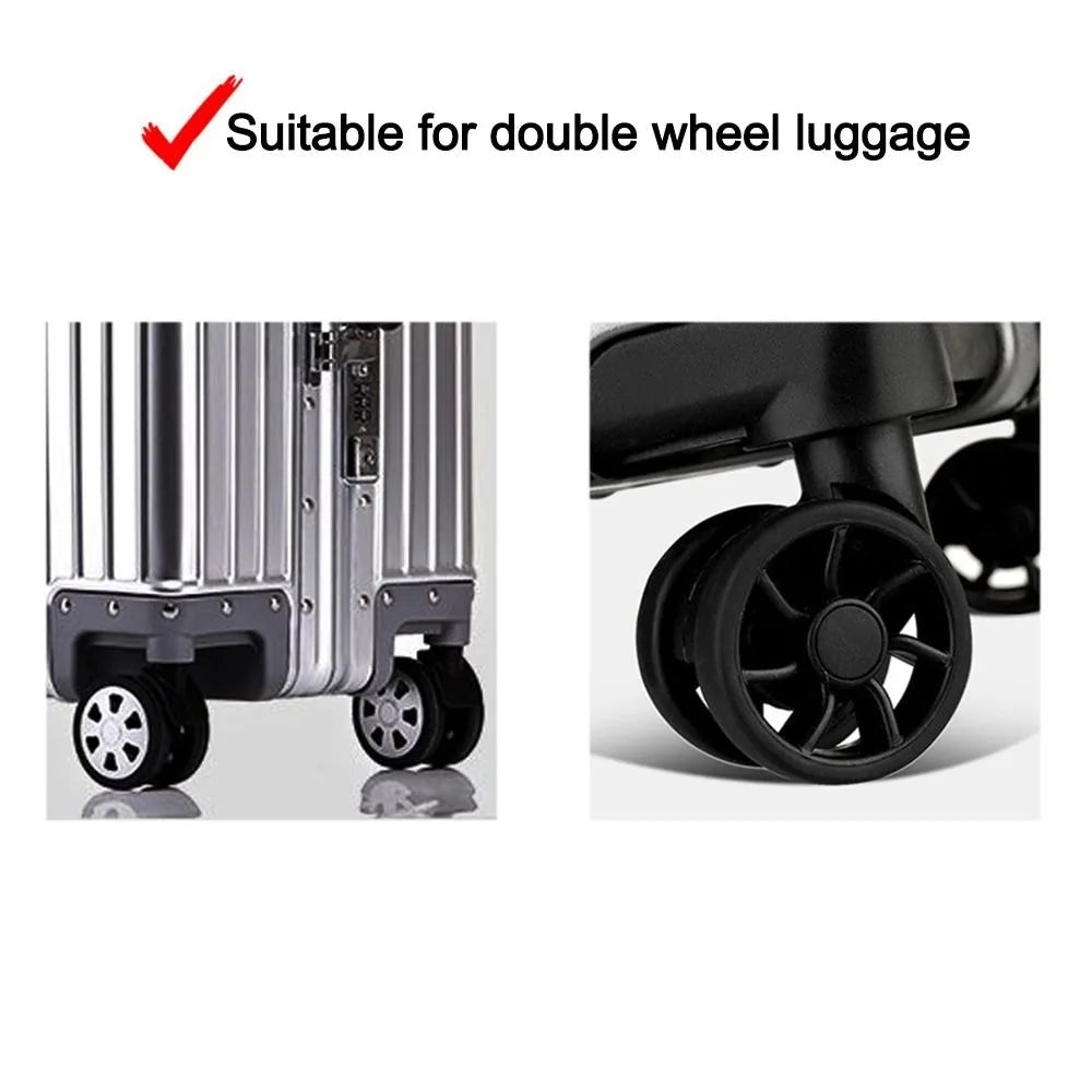 Universal Silicone Luggage Wheel Protectors – Travel Suitcase Caster Covers to Reduce Wear & Noise