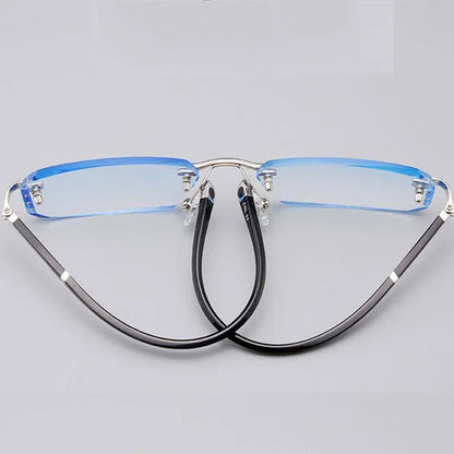 Luxury Diamond-Cut Photochromic Reading Glasses – Rimless Men’s & Women’s Color-Changing Presbyopia Eyewear