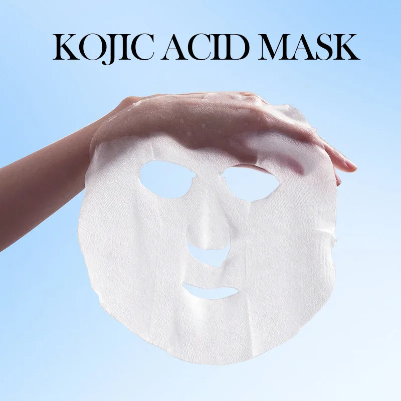 10pcs SADOER Kojic Acid Facial Sheet Masks — Moisturizing, Brightening & Hydrating Skincare