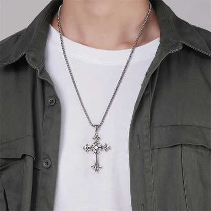 European & American Retro Gothic Cross Necklace – Unisex Hip-Hop Fashion Pendant for Men & Women, Street Style Trendsetter Jewelry Accessory