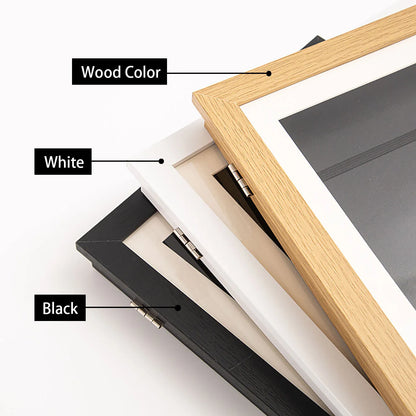 Wooden Flap Art Frames – Magnetic A4 Photo Frame for DIY Paintings, Children's Exhibition, and Home Decoration Storage Rack