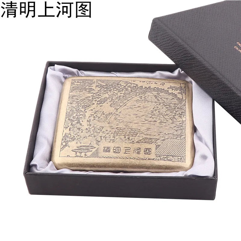 Retro Cigarette Case - Portable 20-Capacity Metal Cigarette Storage Box & Smoking Accessory