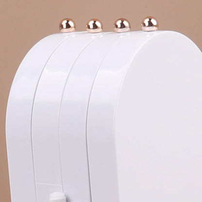 Foldable Jewelry Box Organizer with Mirror: Plastic Storage Container for Women - Desk Storage Rack for Earrings, Necklaces, Rings, and More