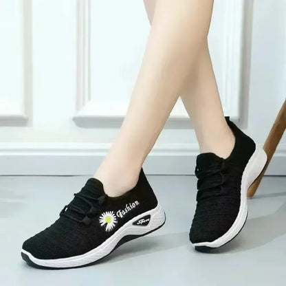 Women's Fashion Sports Shoes – Breathable Mesh, Soft Thick Sole, Lightweight Casual Trendy Coconut Sneakers