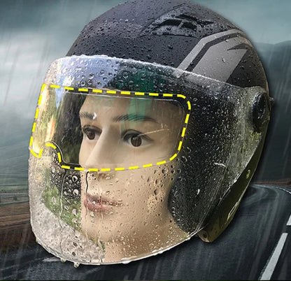 Universal Motorcycle Helmet Anti-Fog & Rainproof Film – Clear, Durable Nano Coating Sticker