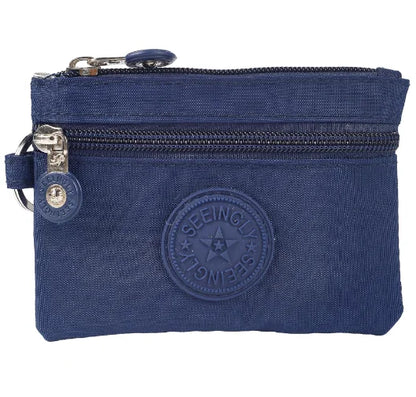 Small Solid Canvas Coin Bag for Kids - Money Purse, ID and Credit Card Holder, Key and Earphone Storage