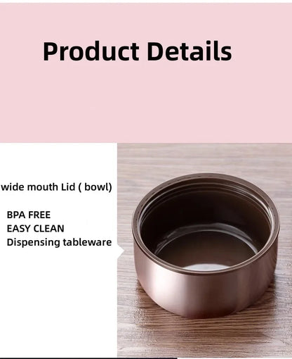 600/800/1000ml Stainless Steel Food Thermos — 316 Vacuum Insulated Lunch Jar with Spoon & Carry Bag for Kids