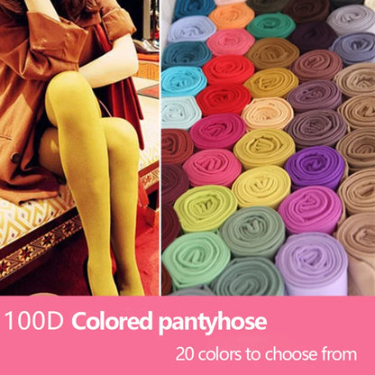 Colorful Lolita Pantyhose - Kawaii Candy Color Gothic Tights for Women & Girls, Spring Autumn Fashion