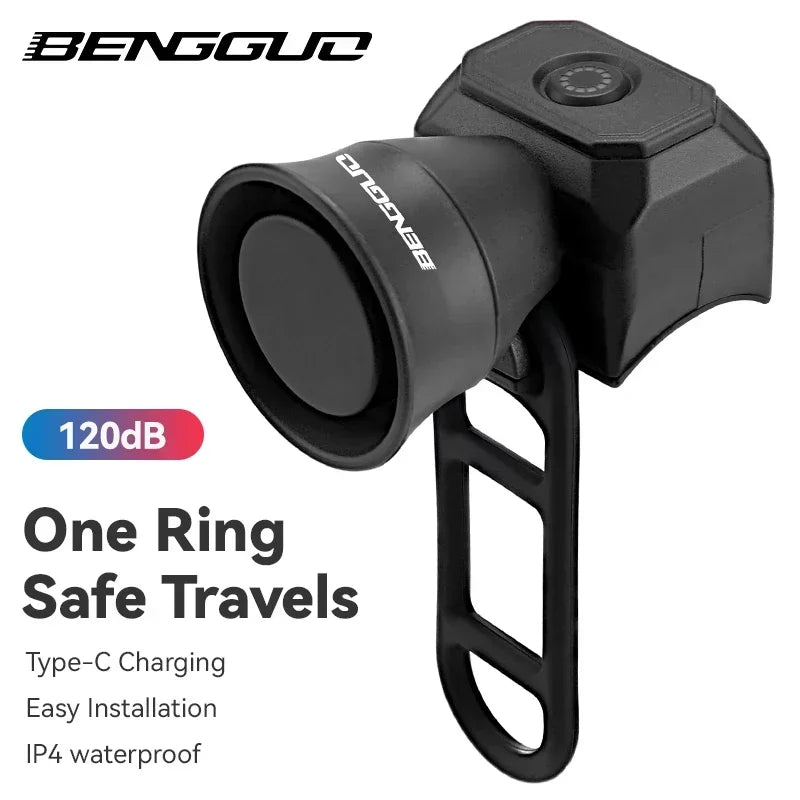 Bicycle Horn & Bell - Waterproof USB Rechargeable Electronic Bike Bell for Mountain Bikes, Scooters & Cycling