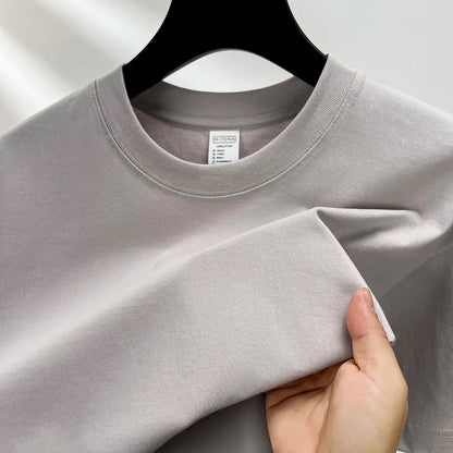 100% Pure Cotton Men’s Summer T-Shirt – High-End Short Sleeve Round Neck Breathable Fashion Top