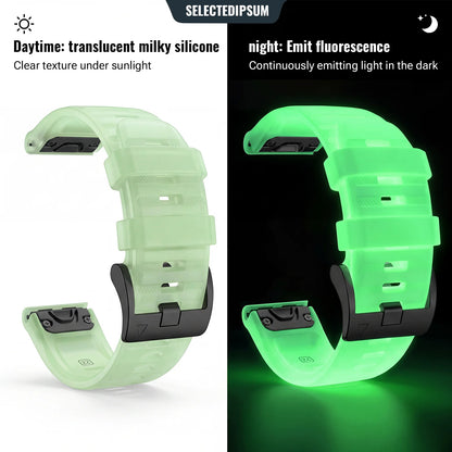 22mm/26mm Luminous Silicone Watch Band for Garmin Fenix, Epix, Enduro and Forerunner - Quick-Fit Sport Replacement Strap