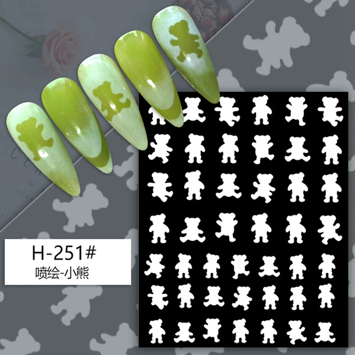 Hollow Nail Art Stickers – Spray-Painted Love & Butterfly French Pattern Decorative Decals for Nails