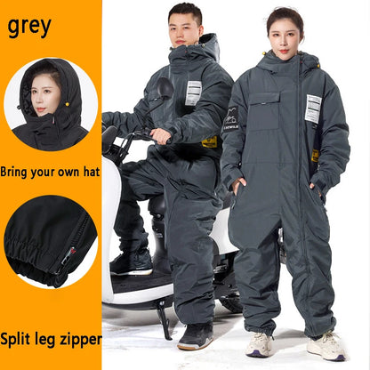 Winter Motorcycle Jacket - ColdProof, Windproof Suit for Men & Women, Cross-Country Gear, Ski & Fishing Velvet Equipment