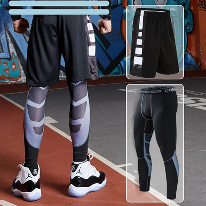 Men's Running Tracksuit Set - Compression Fitness Sportswear With Leggings, Gym Tights & Training Sweatpants