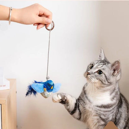 Interactive Bird Cat Toy - Sounding Catnip Teaser Toy for Indoor Cats, Wall Hanging Chasing & Play Activity