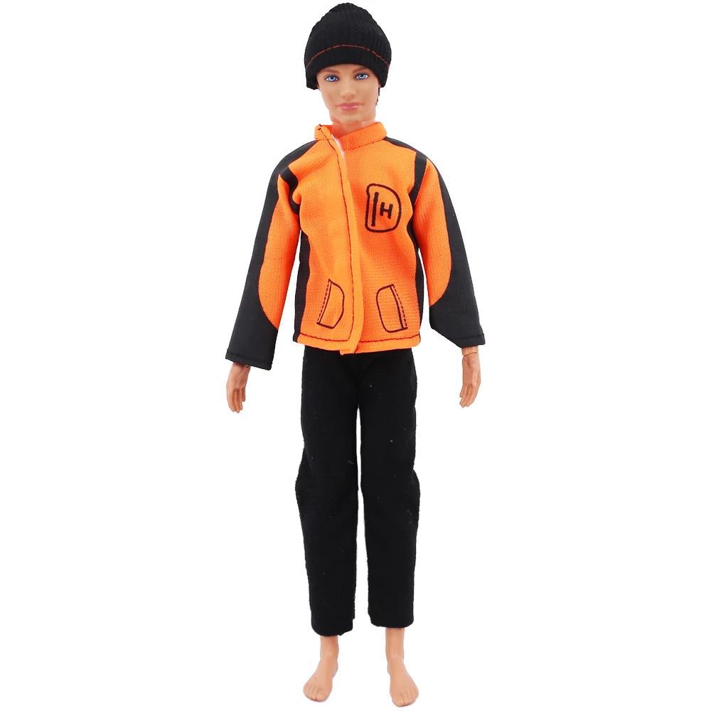 1/6 Boyfriend Doll Clothes Set — High-Quality Sparkling Top & Pants with Wool Hat for Ken Dolls