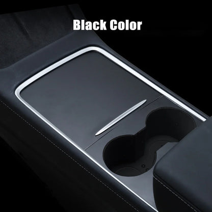 Tesla Model 3/Y 2021-2023 Center Console Panel Sticker – Wood Grain & Carbon Fiber Car Interior Cover