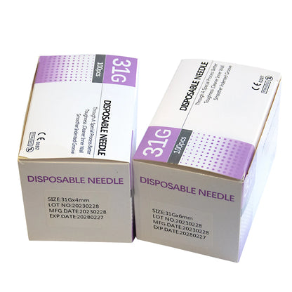 30G-34G Painless Injection Needles — Transparent Syringe Glue Clear Tip Caps, Pharmaceutical Needles (1.5/2.5/4/6mm)