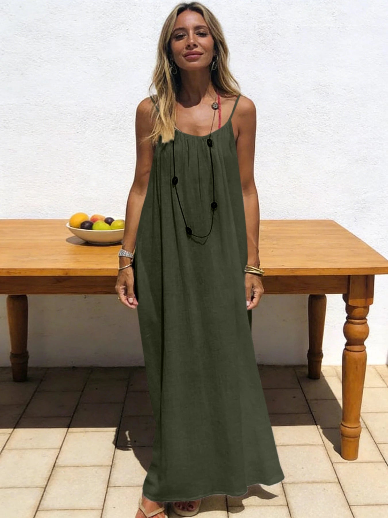 Women Strapless Backless Maxi Dress - Loose Comfortable Casual Home Sleepwear Long Dress