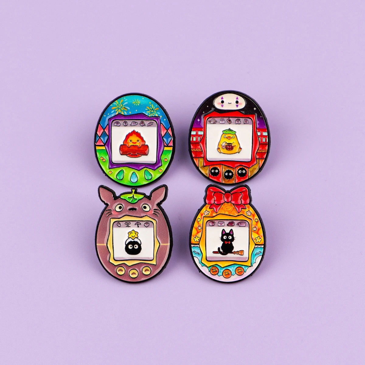 4-Piece Manga Elf Enamel Pin Set - Oval Metal Brooch Badges for Backpacks, Hats, Bags, and Fashion Jewelry Collectors’ Gifts