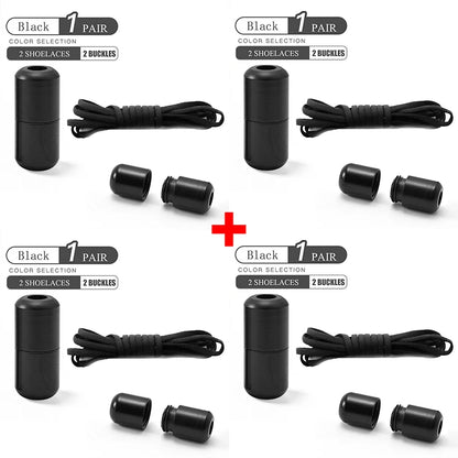 Elastic No Tie Shoelaces - Quick Lock Metal Laces for Kids & Adults Sneakers, Lazy Shoe Strings