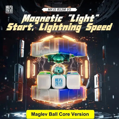 MoYu RS3M V5 3x3 Magnetic Speed Cube - Professional Magic Cube Puzzle for Speedcubing and Fidget Fun