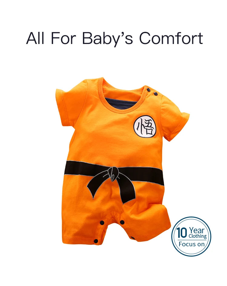Baby Anime Jumpsuit – Soft Cotton Short Sleeve Romper, Newborn Summer Outfit, 0-18 Months