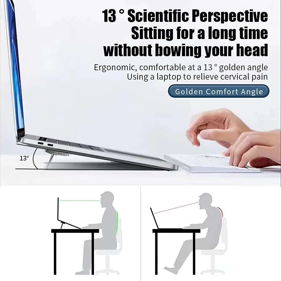 Mini Portable Laptop Stand - Foldable Leg Holder for MacBook, Huawei, Samsung, Xiaomi, Dell, ASUS, HP, and Toshiba Notebooks