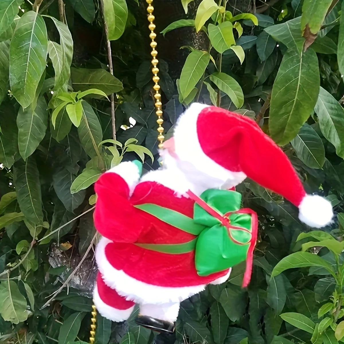 Christmas Climbing Beads Rope with Santa Claus Doll – Holiday Ornament for Party, Event & Gift Decorations