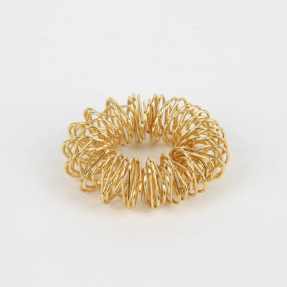 10pcs Hot Sale Sujok Finger Massage Rings – Gold Acupuncture Health Care Body Massager