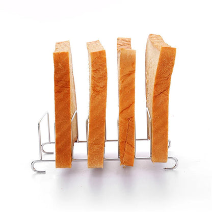 Stainless Steel Toast & Bread Rack – Rectangle Food Display Tool for Air Fryer & Kitchen Accessories