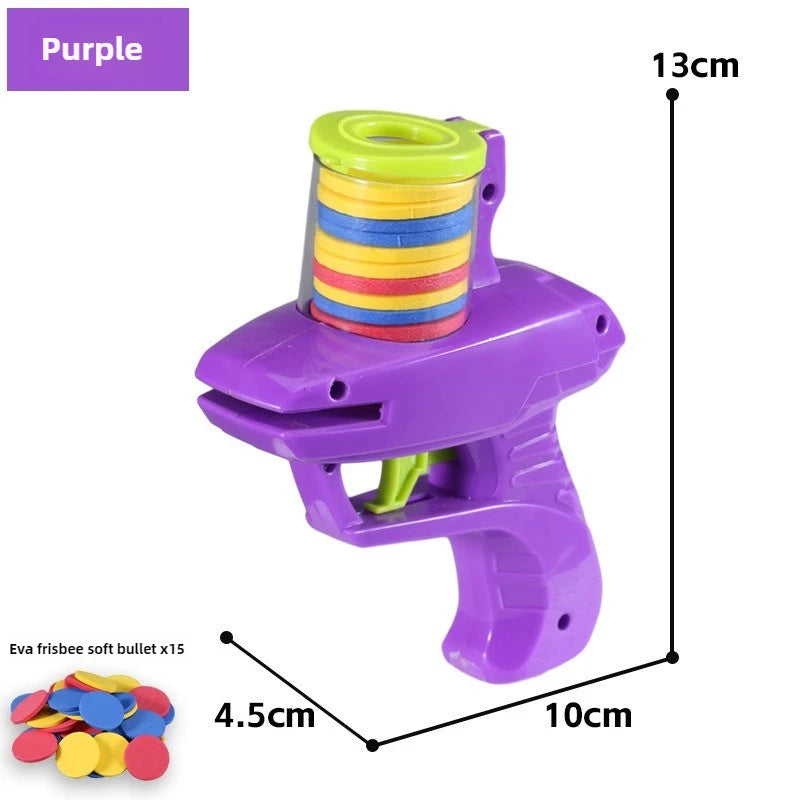 Kids Flying Disc Launcher Toy – EVA Soft Bullet & Mini Carrot Shooting Gun for Outdoor Games & Sports