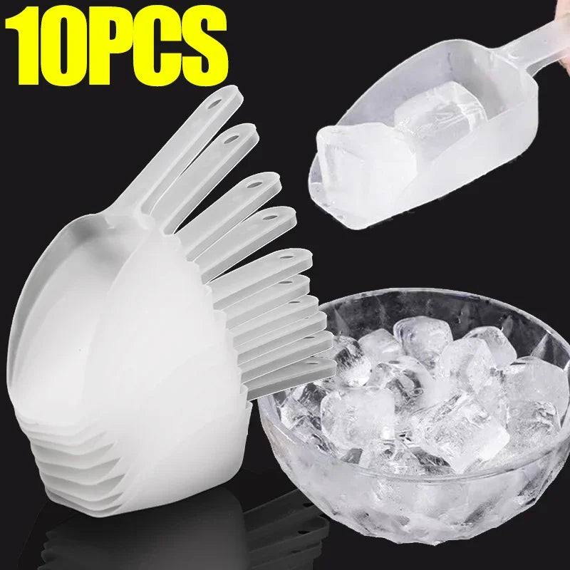 5/10PCS Plastic Ice & Food Scoops — Kitchen Measuring Shovels for Flour, Candy, Ice Cream, and Party Use