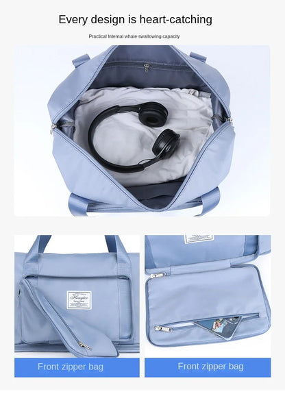 Large Capacity Travel Bag — Expandable, Waterproof, Foldable Luggage Organizer