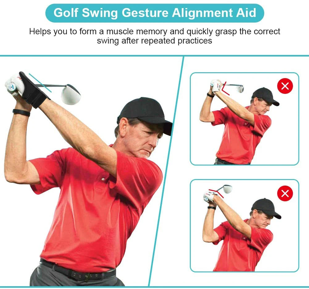 Golf Swing Aids: Pro Power Band Wrist Brace for Smooth and Connected Swings - Correct Training Tool for Gesture Alignment Practice