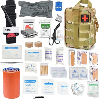 156pcs 30-in-1 First Aid Kit — Portable Home & Outdoor Travel Medical Kit for Camping, Boating, Hiking, and Mountaineering