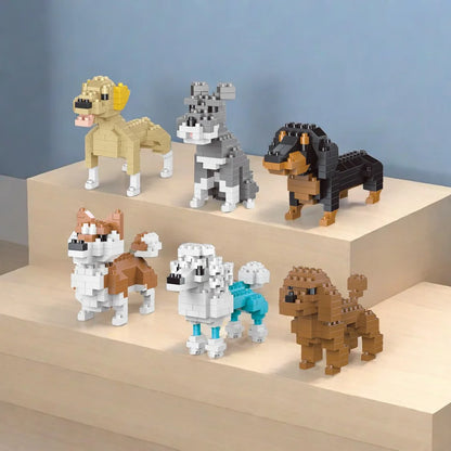 Mini Dachshund Dog Building Blocks Toy – Lifelike Construction Set for Kids & Adults, Fun Educational DIY