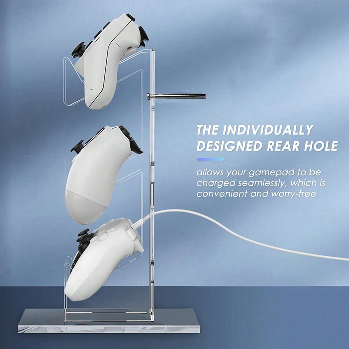 Universal 3-Tier Controller & Headphone Stand – PS5/PS4 Storage Holder in Black, White & Clear
