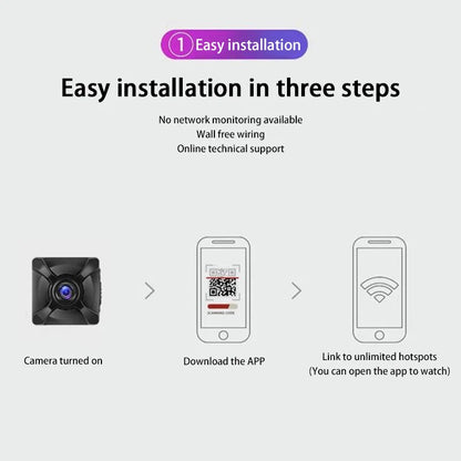 Xiaomi X5 Mini 1080P Wireless WiFi Camera – Portable IP/AP Remote Monitor with Motion Detection & Rechargeable Battery for Home