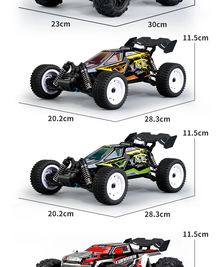 16103 Fast RC Cars – 50km/h 1/16 Off-Road 4WD Monster Truck with LED Headlights, 2.4G Waterproof Remote Control for Adults & Kids