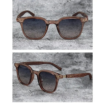 Retro Wood Grain Polarized Sunglasses for Men & Women – UV Protection Eyewear for Cycling, Outdoor & Street Photography