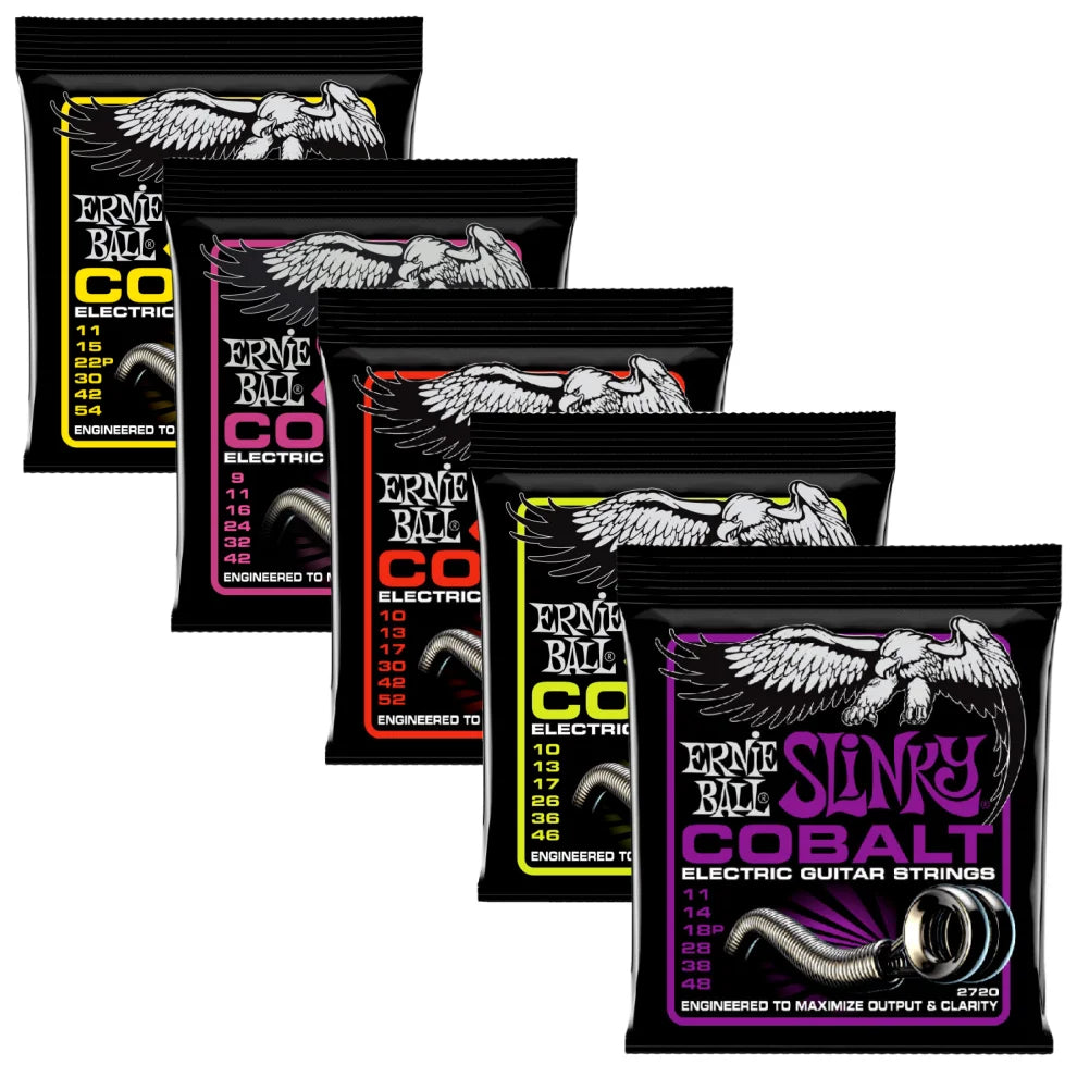 ERNIE BALL 2721 2723 2727 Cobalt Electric Guitar Strings - Rock Musicians' First Choice 6-String Digital String