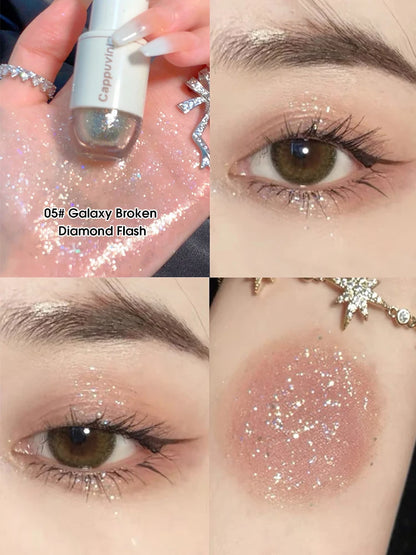 Cappuvini Star Dots Liquid Eye Shadow, Pearlescent High Gloss, Fine Flashing for Easy Application, Dazzling Liquid Eye Shadow