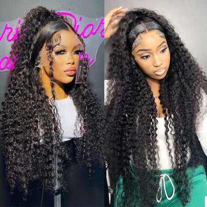 250 Density 360 Full HD Lace Front Human Hair Wig – 30 Inch Pre-Plucked Glueless Deep Curly Wave 13x6 Frontal Wig