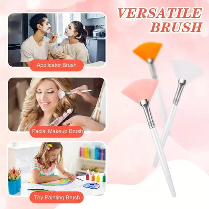 Facial Mask Applicator Brushes - Soft Fan-Shaped Flat Head Cosmetic Brushes for Skincare and Beauty Tools
