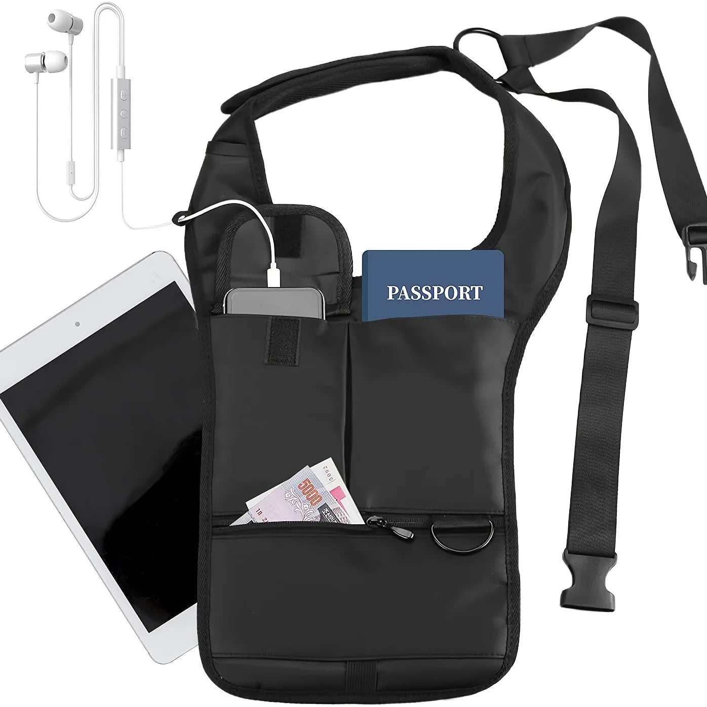 Anti-Pry Leather Underarm Organizer Bag – Men's Hidden Chest & Shoulder Wallet Tablet Card Holder