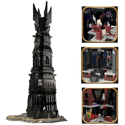 MOC Magical Rings Building Blocks — Orthanc Tower Architecture Model | Creativity Movie Series Street View Toy Gift