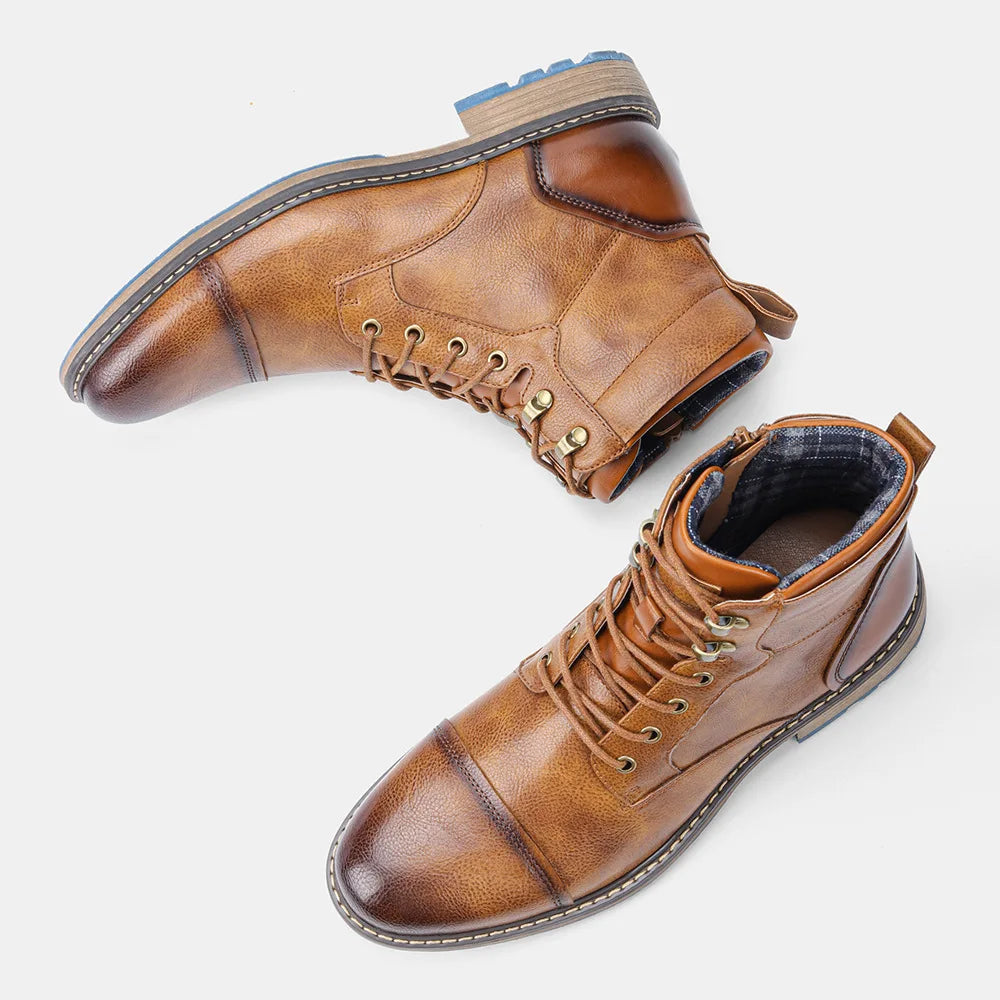 Men's Leather Ankle Boots – Brand Boot Size 7-13, Model #AL605