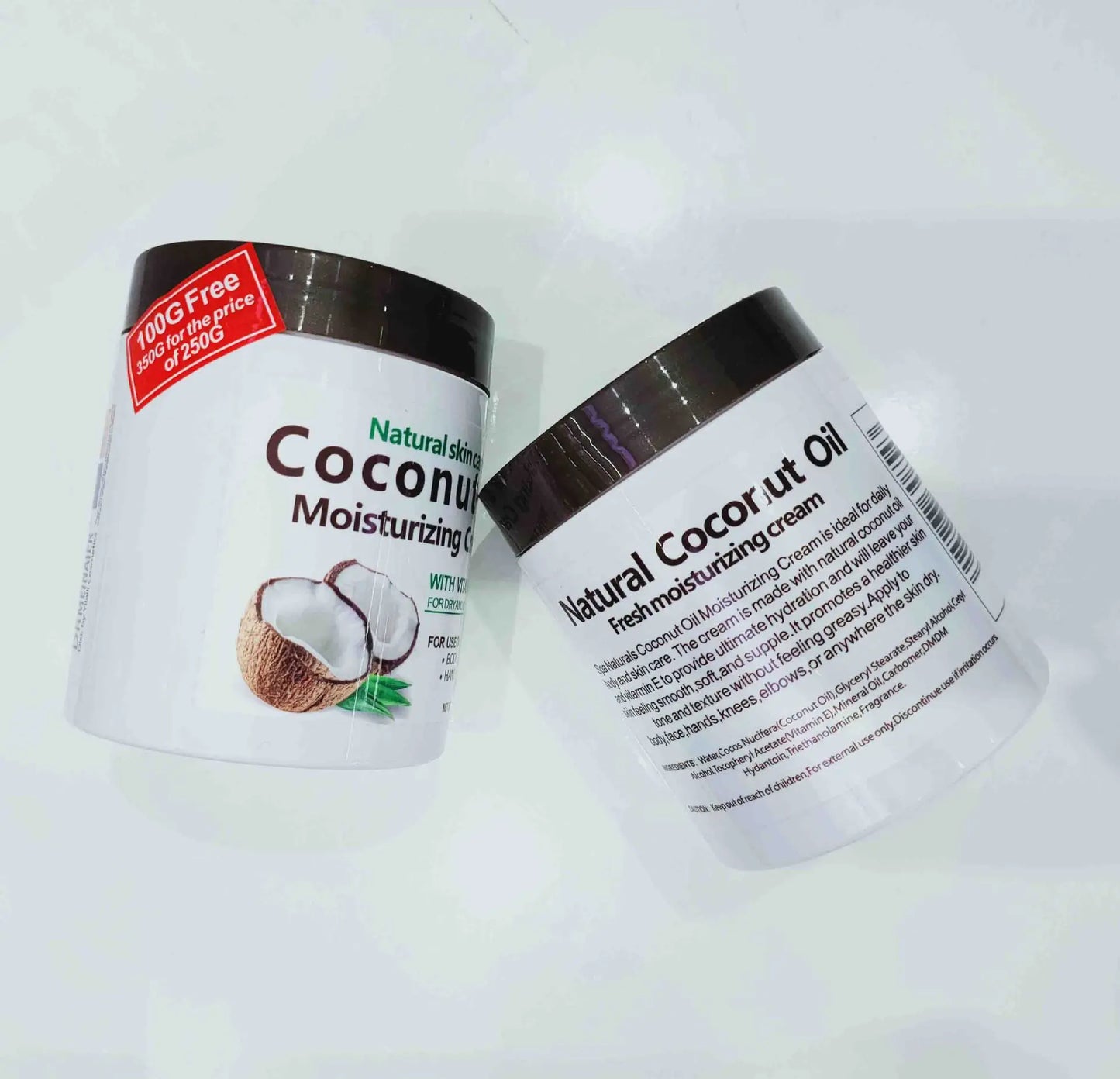 Organic Cold-Pressed Coconut Oil - 300g Natural Moisturizing Cream for Dry Skin, Hair Care & Body Massage